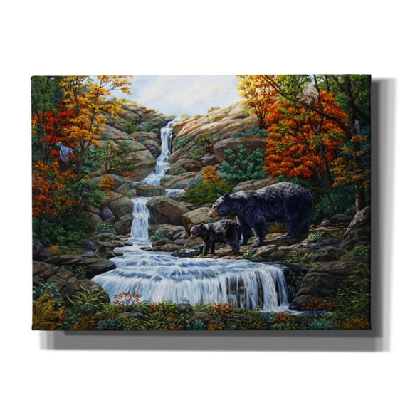 Epic Graffiti 'Black Bear Falls' by Crista Forest, Canvas Wall Art, 16"x12"