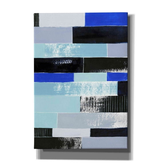 Epic Graffiti 'Black & Blue Bricks II' by Grace Popp, Canvas Wall Art, 18"x26"