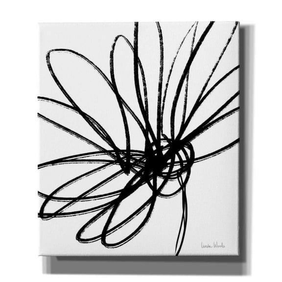 Epic Graffiti 'Black Ink Flower Ii' by Linda Woods, Canvas Wall Art, 26"x30"