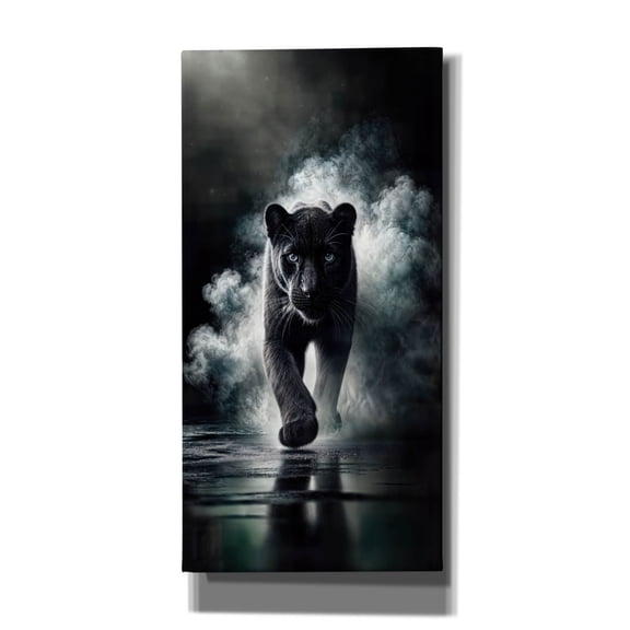 Epic Graffiti 'Black Leopard Catwalk' by Rey Klimt Canvas Wall Art, 30" x 60"