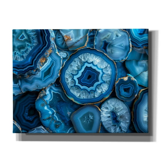 Epic Graffiti 'Blie Crystals With Gold' by Svetlana Aleynikova Canvas Wall Art, 34" x 26"