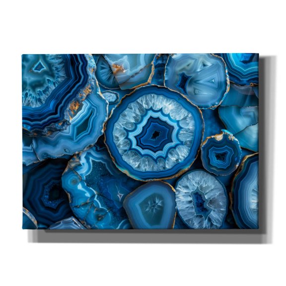 Epic Graffiti 'Blie Crystals With Gold' by Svetlana Aleynikova Canvas Wall Art, 54" x 40"