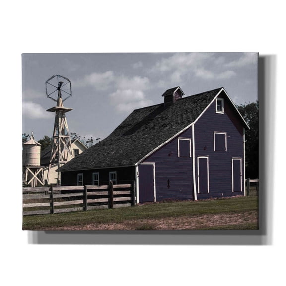 Epic Graffiti 'Blue Barn' by Cindy Jacobs, Canvas Wall Art, 16"x12"