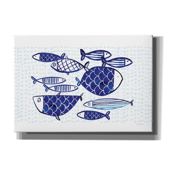 Epic Graffiti 'Blue Fish 4'  by Mercedes Lopez Charro Canvas Wall Art, 26" x 18"