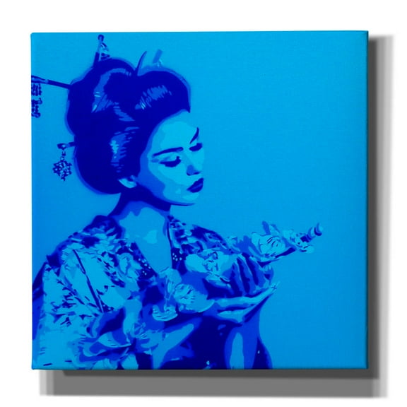 Epic Graffiti 'Blue Geisha' by Abstract Graffiti Canvas Wall Art, 12" x 12"