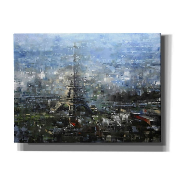 Epic Graffiti 'Blue Paris' by Mark Lague, Canvas Wall Art, 54"x40"