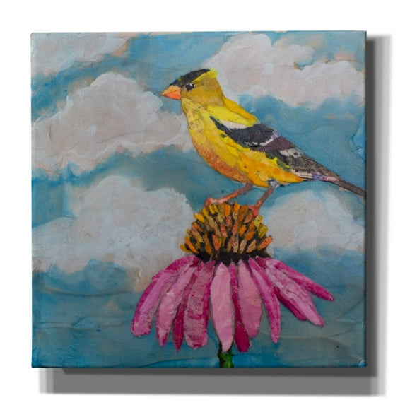 Epic Graffiti 'Blue Sky Finch' by St. Hilaire Elizabeth, Canvas Wall Art, 12"x12"