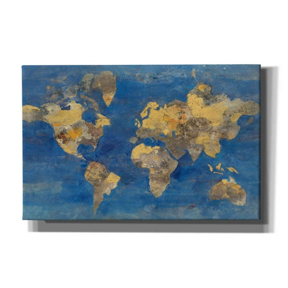 Epic Graffiti 'Blue World' by Albena Hristova, Canvas Wall Art, 40"x26"