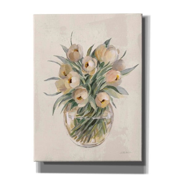 Epic Graffiti 'Blush Floral Bouquet White' by Silvia Vassileva, Canvas Wall Art, 40"x54"
