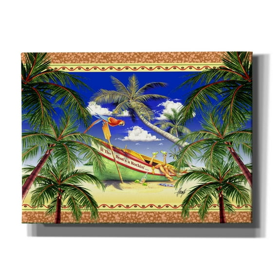 Epic Graffiti 'Boat Toast Motif' by James Mazzotta, Canvas Wall Art, 54"x40"