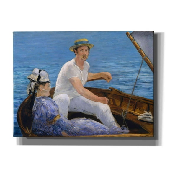 Epic Graffiti 'Boating' by Edouard Manet, Giclee Canvas Wall Art, 16"x12"