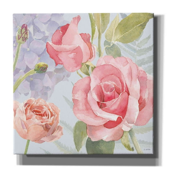 Epic Graffiti 'Boho Bouquet III Blue' by James Wiens, Canvas Wall Art, 18"x18"