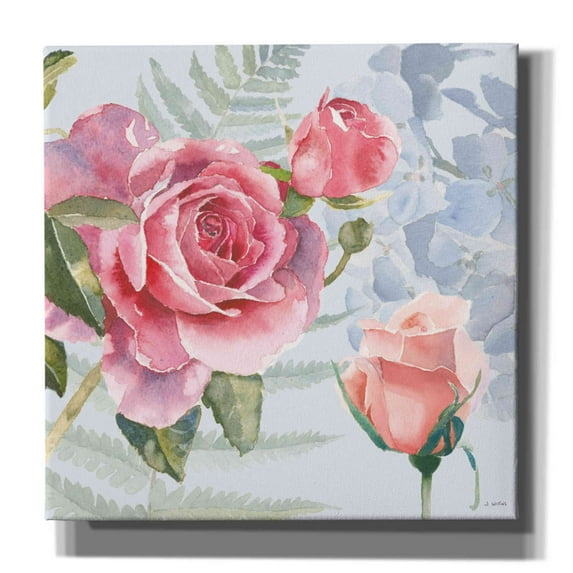 Epic Graffiti 'Boho Bouquet V Blue' by James Wiens, Canvas Wall Art, 26"x26"