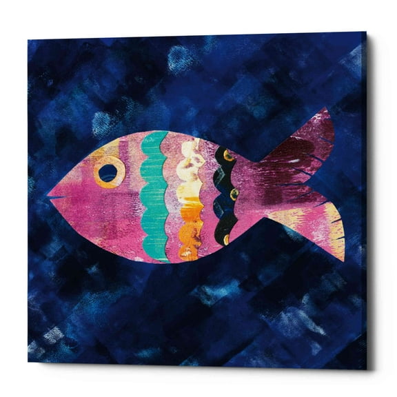 Epic Graffiti  "Boho Reef III" by Wild Apple Portfolio, Giclee Canvas Wall Art, 12"x12" 18" x 18"