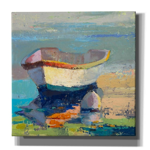 Epic Graffiti 'Bottle Green Boat' by Beth Forst, Giclee Canvas Wall Art, 37"x37"