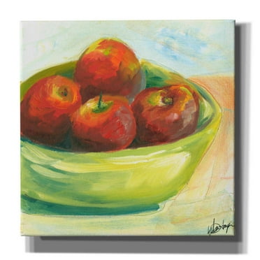 Epic Graffiti "Bowl of Fruit III" by Ethan Harper, Canvas Wall Art, 12"x12"