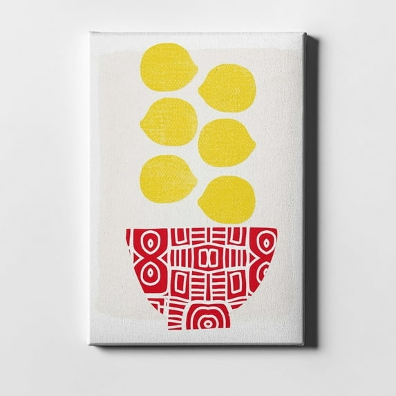 Epic Graffiti "Bowl of Lemons" by Linda Woods, Giclee Canvas Wall Art 26"x34"