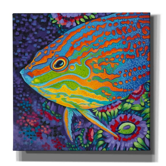 Epic Graffiti  'Brilliant Tropical Fish I' by Carolee Vitaletti Giclee Canvas Wall Art, 12"x12" 18 x 18