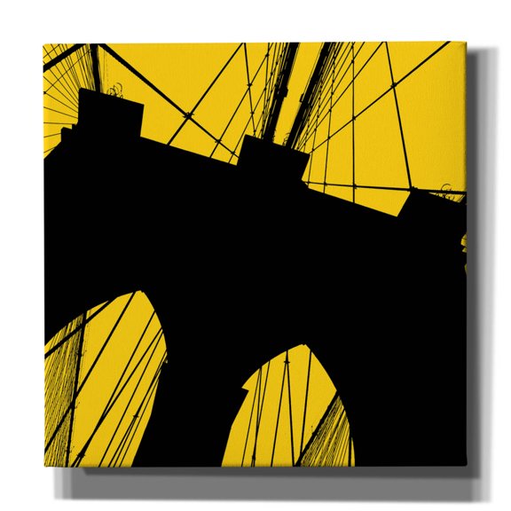 Epic Graffiti 'Brooklyn Bridge Yellow' by Erin Clark Canvas Wall Art, 12" x 12"