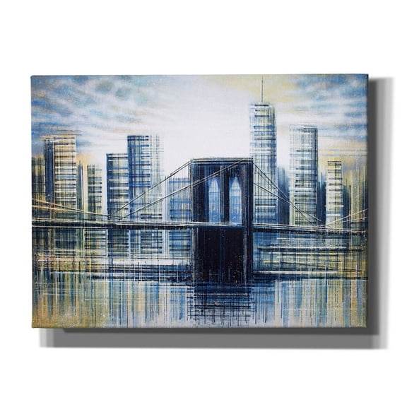 Epic Graffiti 'Brooklyn Bridge at Dusk' by Marc Todd, Canvas Wall Art, 16"x12"