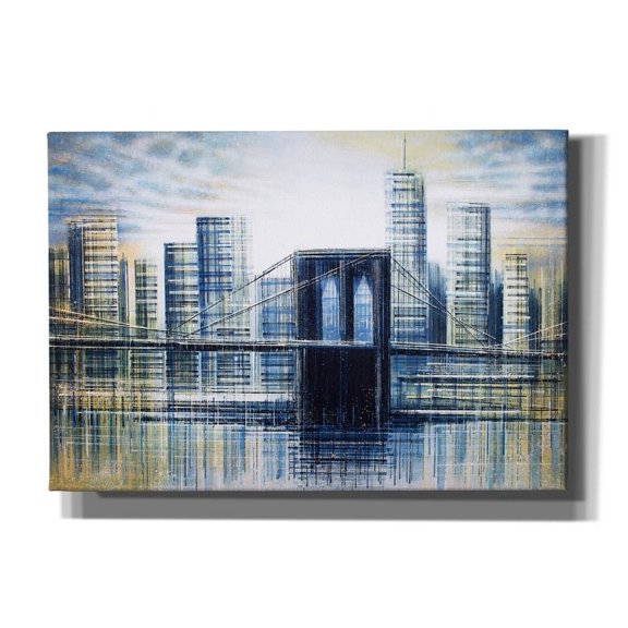 Epic Graffiti 'Brooklyn Bridge at Dusk' by Marc Todd, Canvas Wall Art, 26"x18"