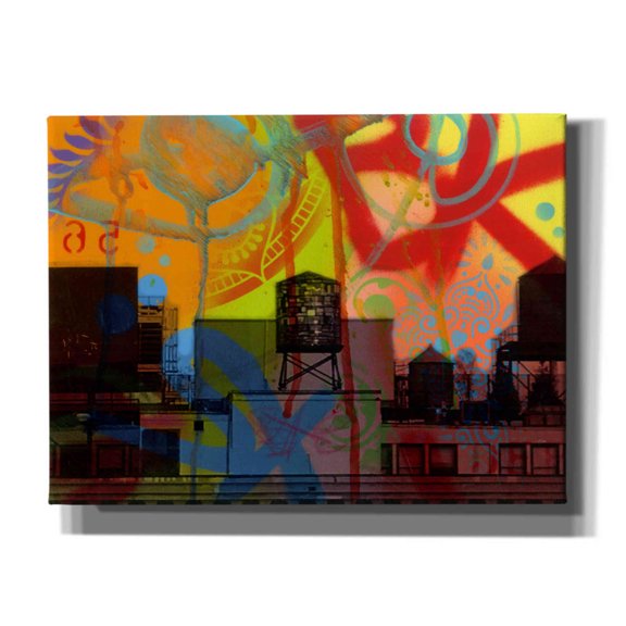 Epic Graffiti 'Brooklyn Watertower' by Dean Russo, Canvas Wall Art, 16"x12"