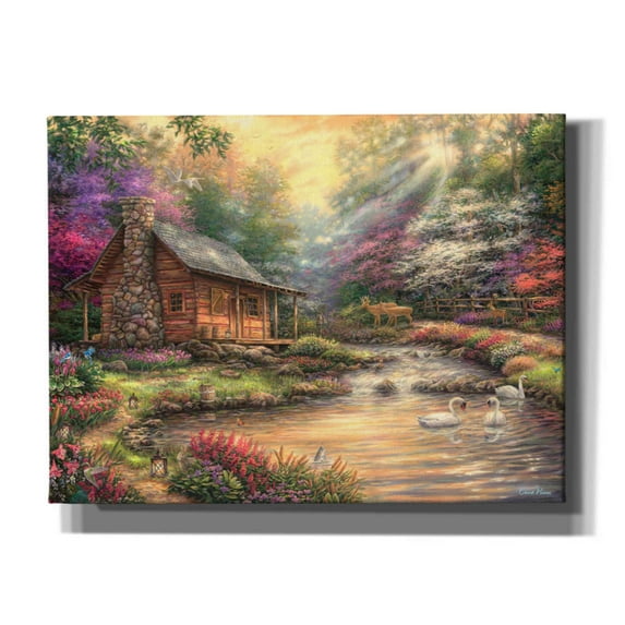 Epic Graffiti 'Brookside Retreat' by Chuck Pinson, Canvas Wall Art, 16"x12"