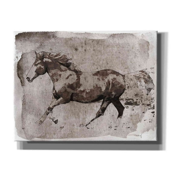 Epic Graffiti 'Brown Horse Running' by Irena Orlov, Canvas Wall Art, 34"x26"