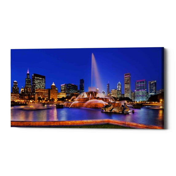 Epic Graffiti 'Buckingham Fountain Pano,' Canvas Wall Art, 12"x24"