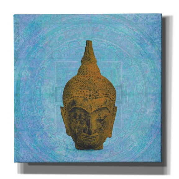 Epic Graffiti 'Buddha on Blue' by Elena Ray Canvas Wall Art, 37"x37"