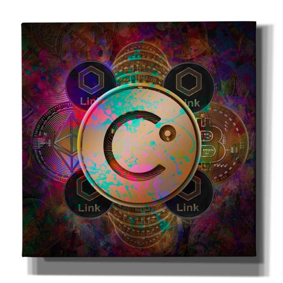 Epic Graffiti 'CEL Celsius Network Crypto Pyramid,' Canvas Wall Art, 18"x18"