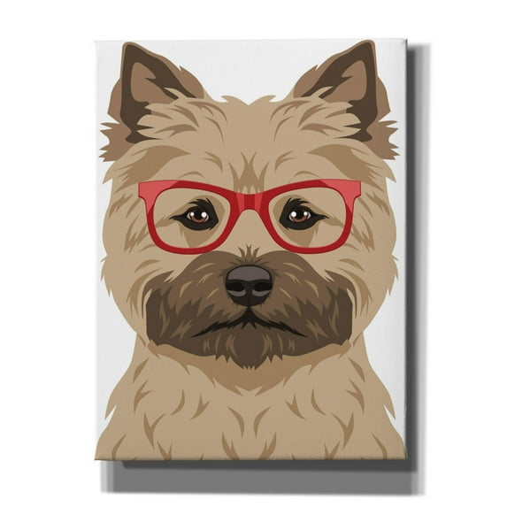 Epic Graffiti 'Cairn Terrier Wearing Hipster Glasses' by Furbaby Affiliates, Canvas Wall Art, 12"x16"