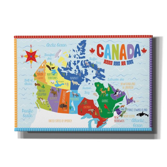 Epic Graffiti 'Canada Map' by Erin Clark Canvas Wall Art, 26" x 18"