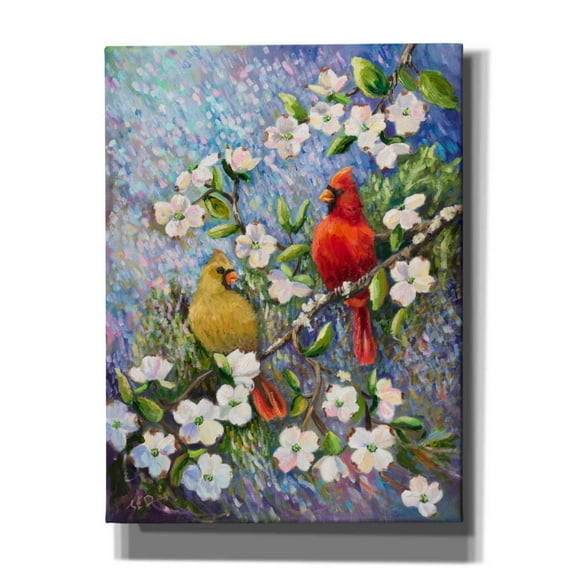 Epic Graffiti 'Cardinal Impressions' by Sarah Davis, Canvas Wall Art, 12"x16"
