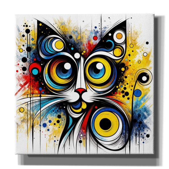 Epic Graffiti 'Cat Abstract 1' by Rey Klimt Canvas Wall Art, 18" x 18"