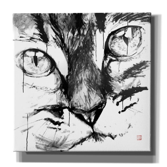 Epic Graffiti 'Cat Face' by Pechane, Canvas Wall Art, 37"x37"