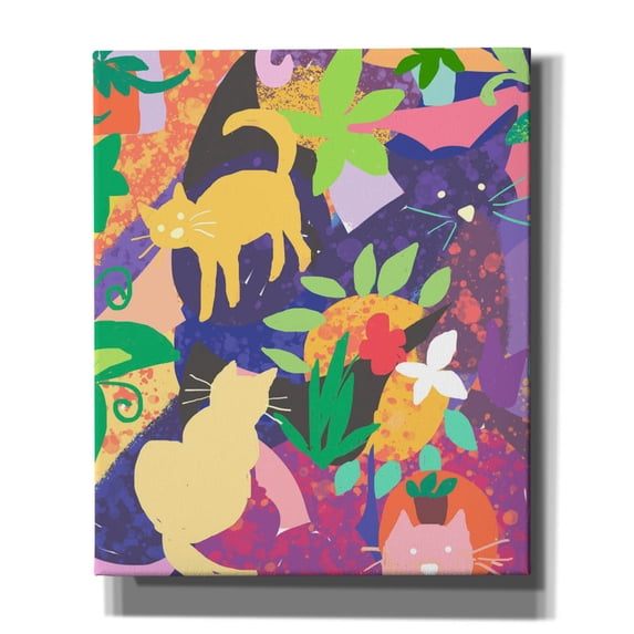 Epic Graffiti 'Cat Shapes' by Holly McGee, Canvas Wall Art, 20"x24"