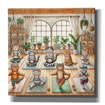 Epic Graffiti 'Cats Doing Yoga' by Rey Klimt Canvas Wall Art, 26" x 26"