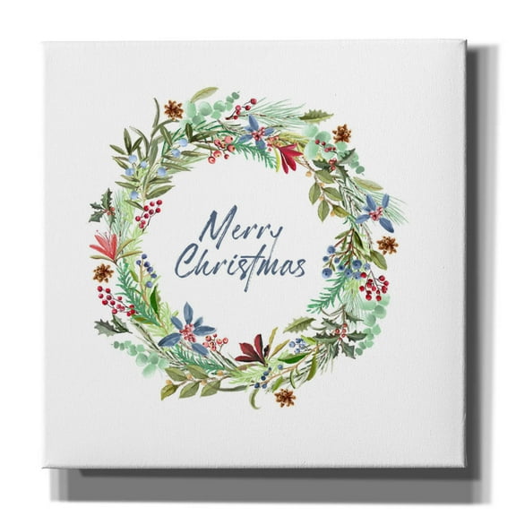 Epic Graffiti 'Cedar Blues Wreath'  by Art Licensing Studio Canvas Wall Art, 12" x 12"