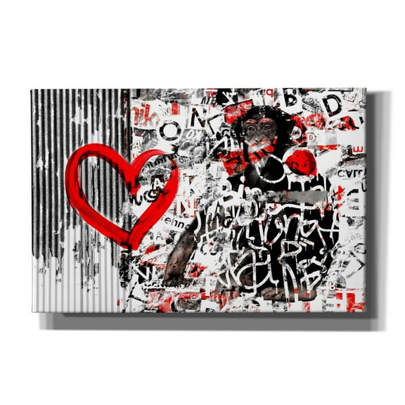 Epic Graffiti 'Chimp Street Art 2' by Irena Orlov, Canvas Wall Art, 18"x12"