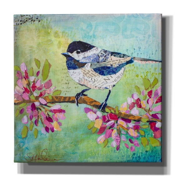 Epic Graffiti 'Chirpy Chickadee' by St. Hilaire Elizabeth, Canvas Wall Art, 26"x26"