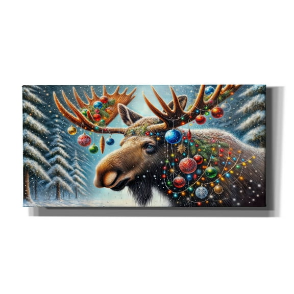 Epic Graffiti 'Christmas Christmoose' by Rey Klimt Canvas Wall Art, 40" x 20"