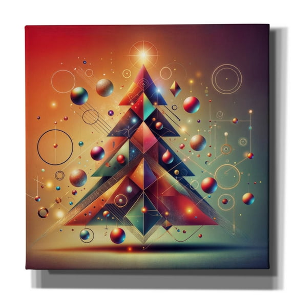 Epic Graffiti 'Christmas Tree Abstract' by Rey Klimt Canvas Wall Art, 12" x 12"