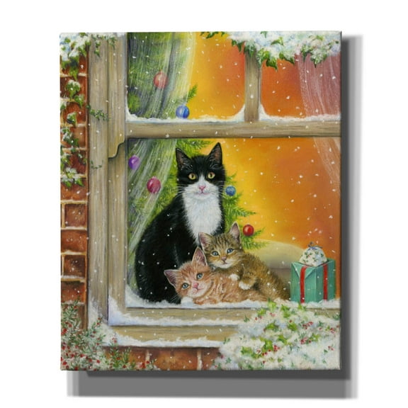 Epic Graffiti 'Christmas Window' by Janet Pidoux, Canvas Wall Art, 20"x24"