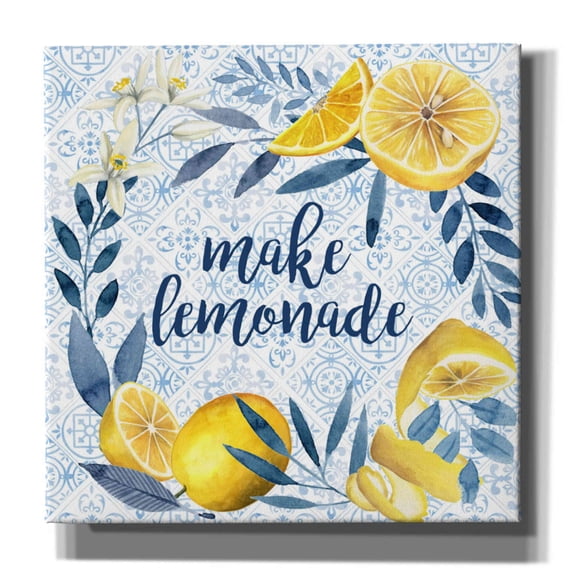 Epic Graffiti 'Citrus Sayings I' by Grace Popp, Canvas Wall Art, 37"x37"