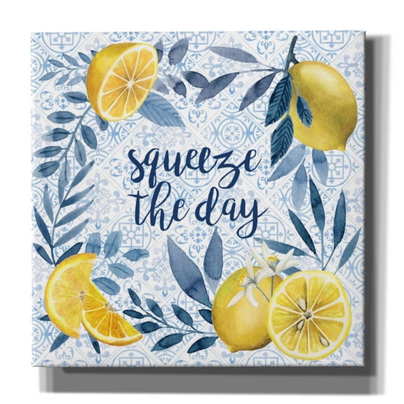 Epic Graffiti 'Citrus Sayings II' by Grace Popp, Canvas Wall Art, 12"x12"