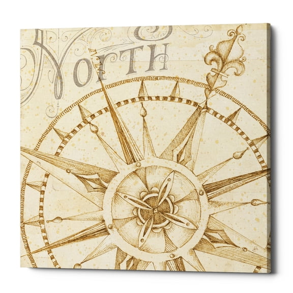 Epic Graffiti  'Coast to Coast Sepia I' by Daphne Brissonnet, Giclee Canvas Wall Art, 12"x12" 12" x 12"