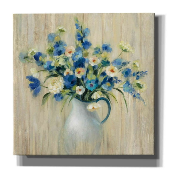 Epic Graffiti 'Coastal Bouquet' by Silvia Vassileva, Canvas Wall Art, 12"x12"