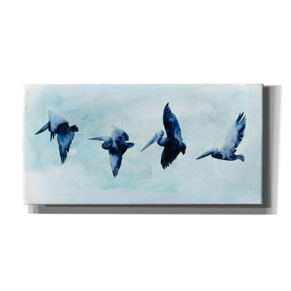 Epic Graffiti 'Coastal Covey I' by Grace Popp, Canvas Wall Glass, 60"x30"