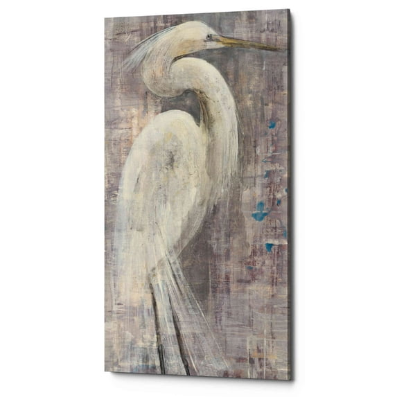 Epic Graffiti 'Coastal Egret I Legs' by Albena Hristova, Canvas Wall Art, 20"x40"